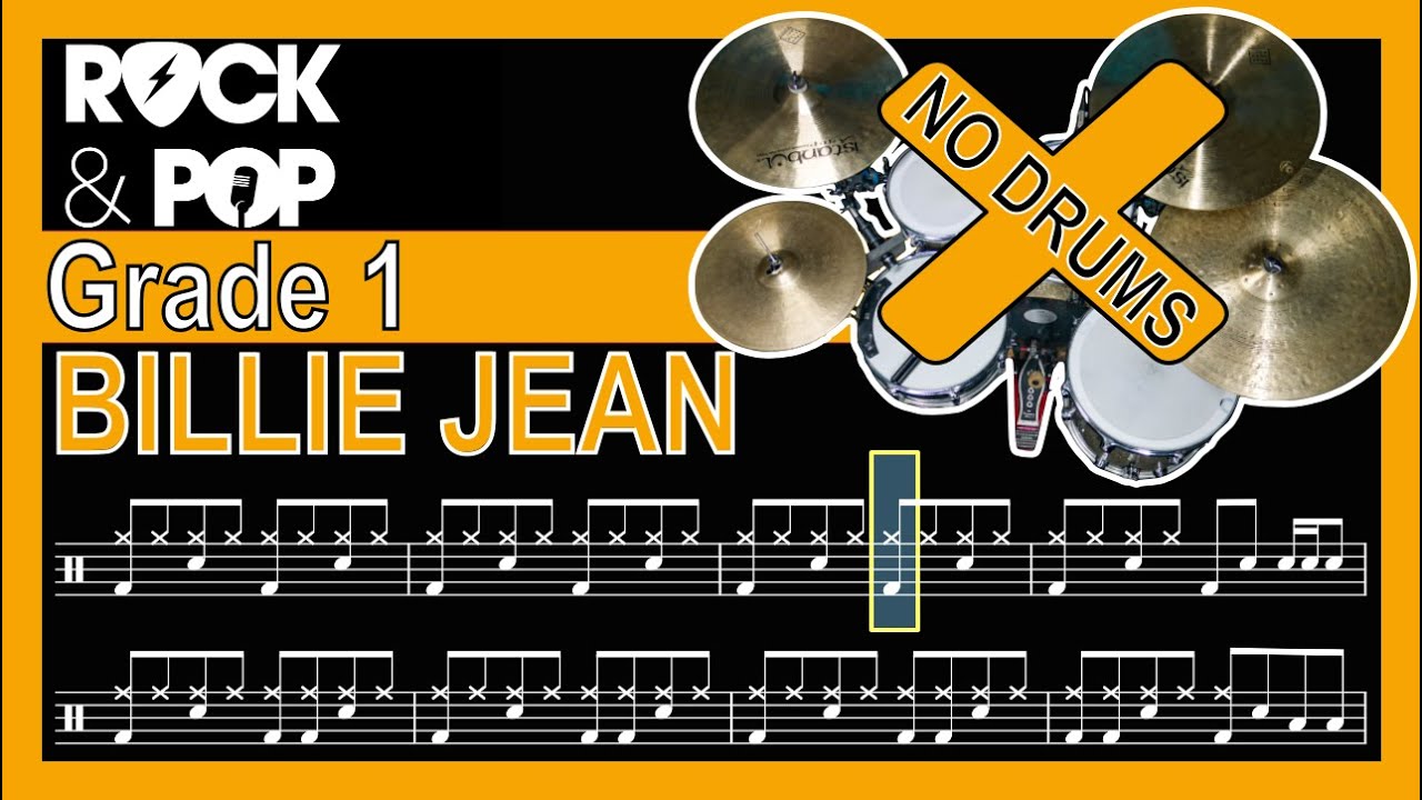 Billie Jean - Drumless Track With Notation (Trinity Grade 1)