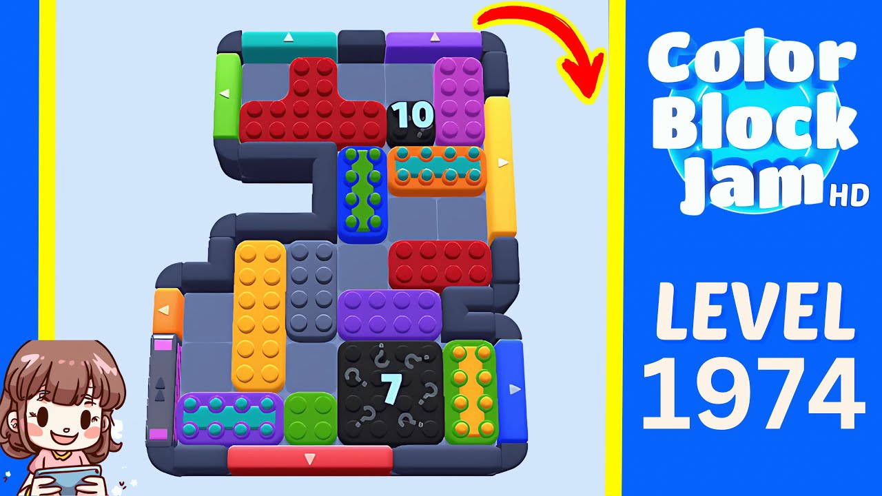 Color Block Jam Level 1087 (1974) Solution Walkthrough