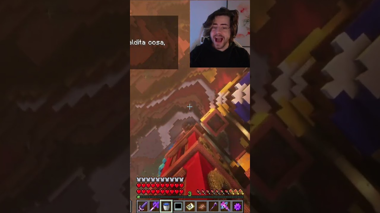 Cellbit lands a insane water bucket clutch on QSMP Minecraft