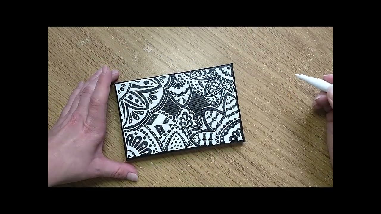 Quick zentangle on a black canvas