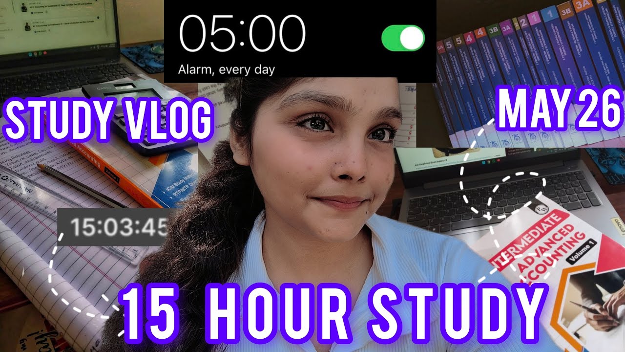 Studying 15 Hours for CA Inter 😭📚 | Accounts, Law & Costing Study Vlog