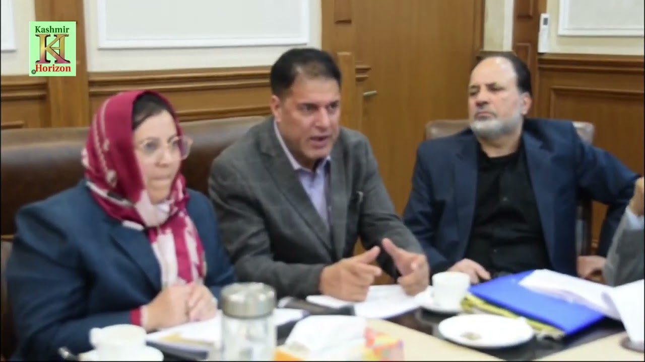 Education Minister Chairing a Review Meeting of Education Deptt.