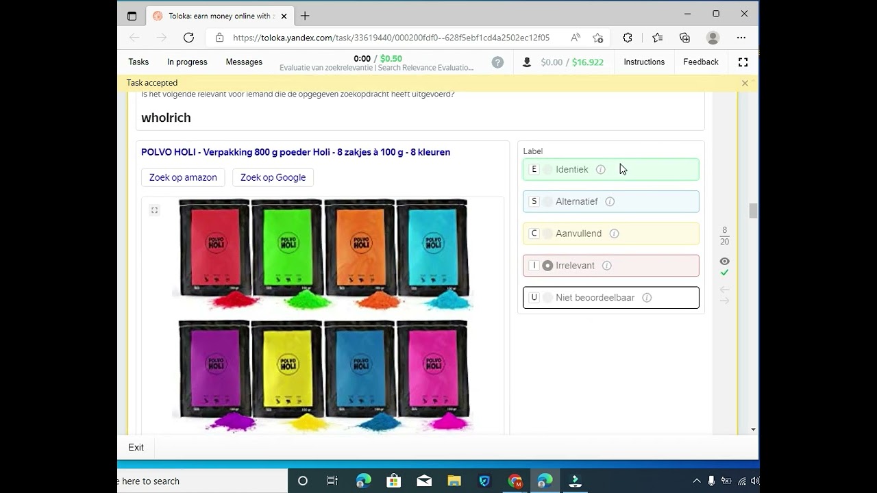 $0.50 Evaluatie van zoekrelevantie | Search Relevance Evaluation (Dutch) New