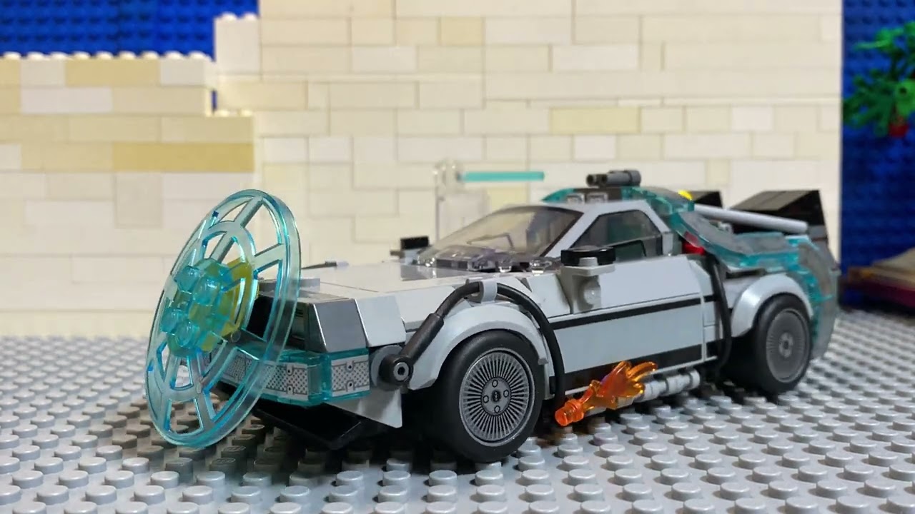 Lego  Delorean Speed Champions 77256 Time Machine from Back to the Future Stop Motion Build