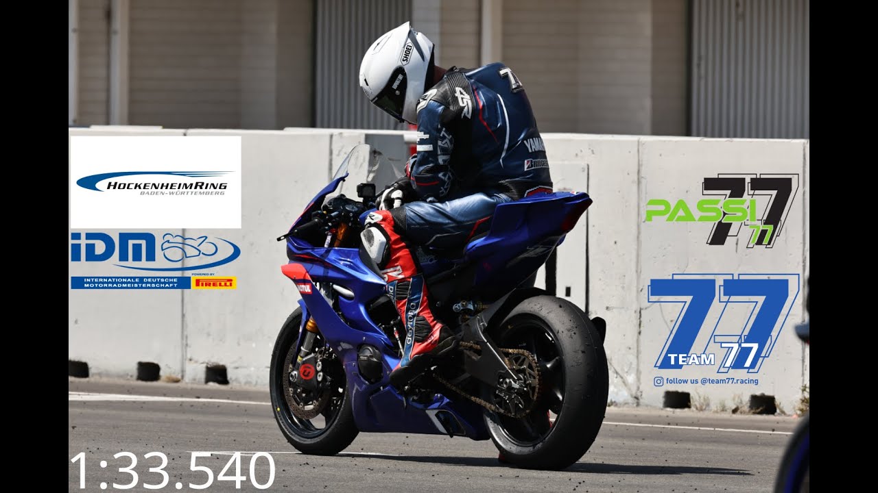 Yamaha R6 pushing hard | Hockenheim IDM onboard 1:33.5
