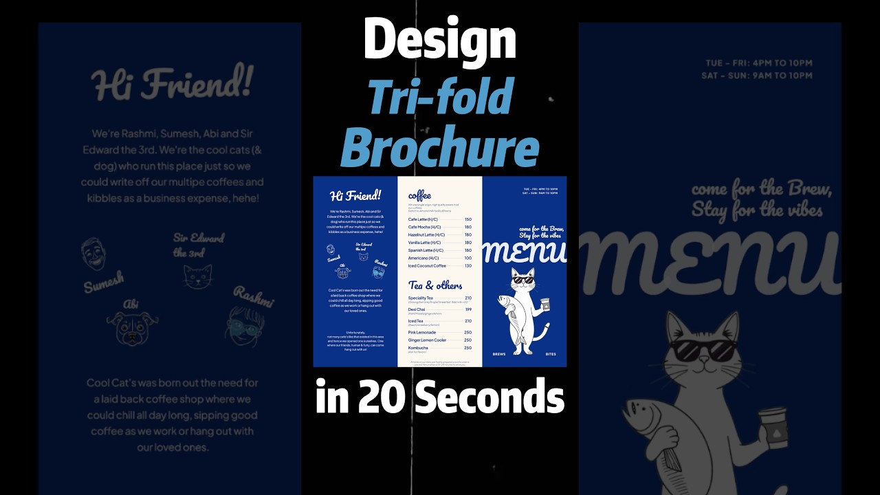 🤯I made a tri-fold menu brochure in 20 seconds #VeesoAl #design #brochuredesign #graphicdesign