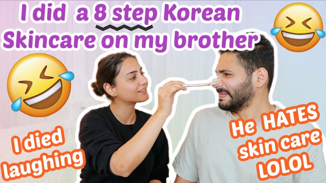 I DID A KOREAN SKINCARE ROUTINE ON MY BROTHER | HE HATED IT LOL | SIMMY GORAYA