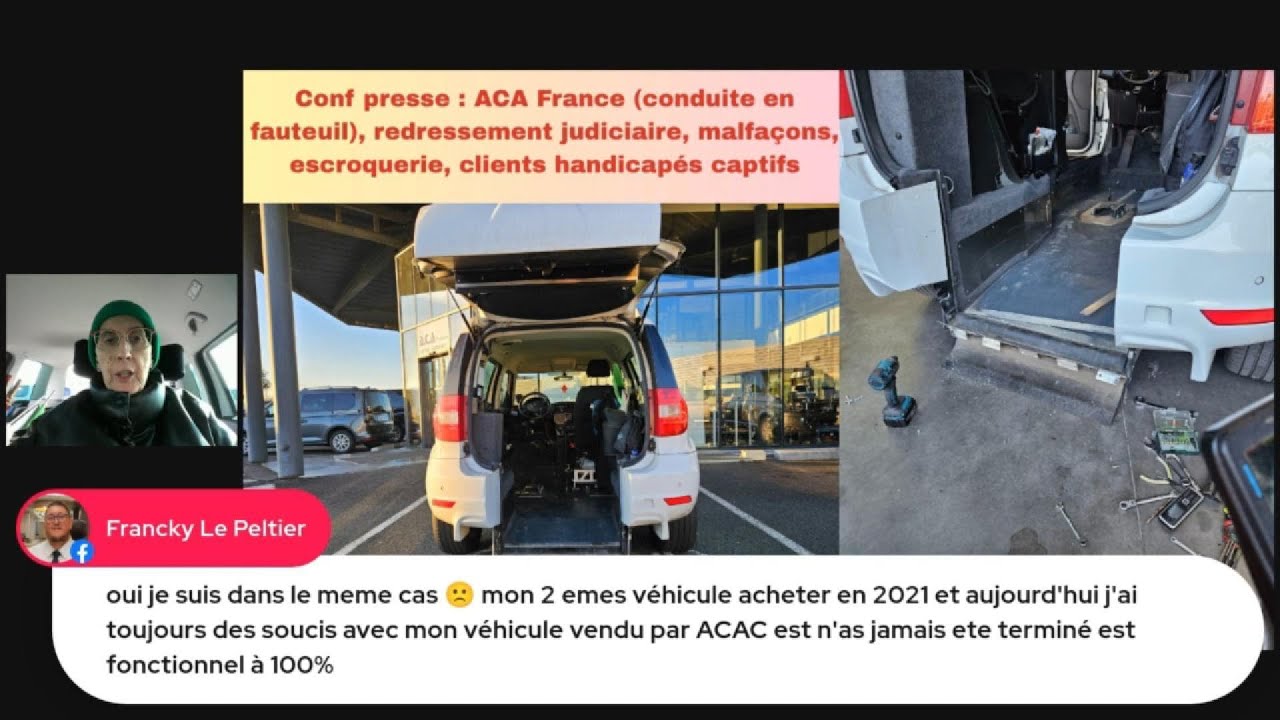 ACA France redressement: v&eacute;hicule conduite en fauteuil 82k&euro; mal r&eacute;par&eacute;, client&egrave;le captive: t&eacute;moignez