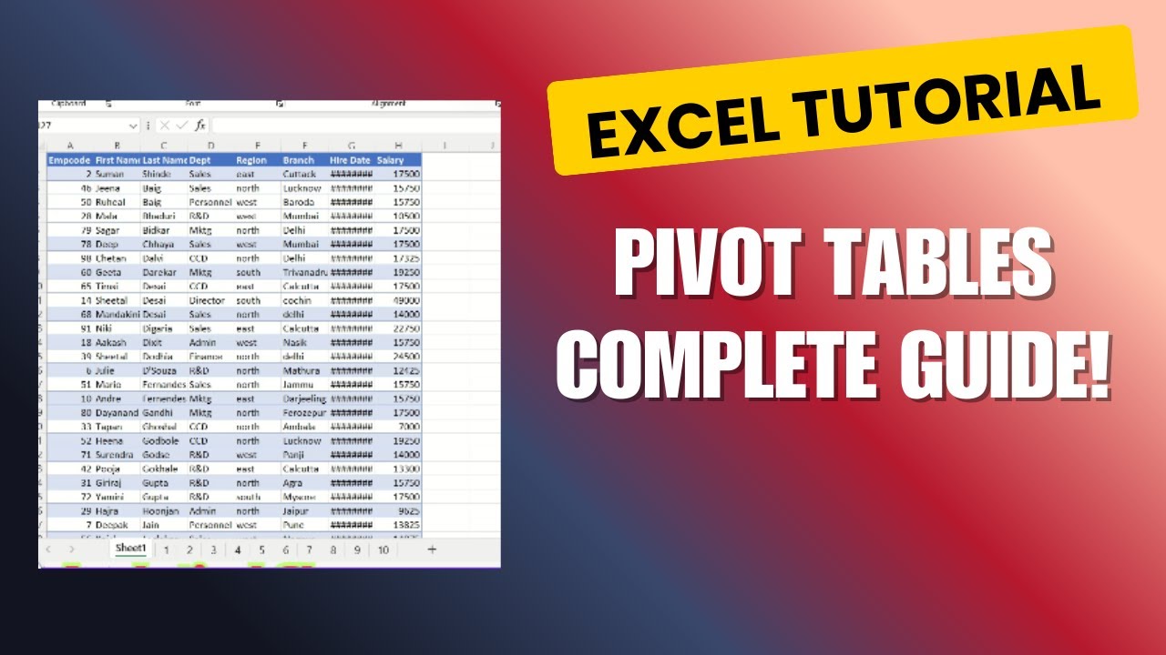 Master Pivot Tables in One Video | Complete Excel Pivot Table Guide #PivotTable #ExcelTutorial