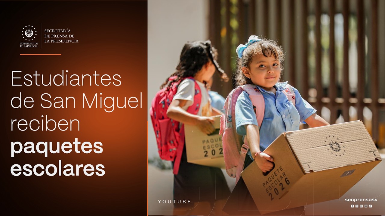 Gobierno del Presidente Nayib Bukele entrega paquetes escolares en el distrito de San Miguel