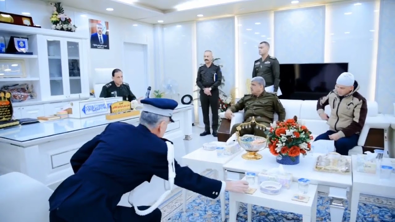 استقبال شرطي المرور الذي تعرض الى الاعتداء اثناء الواجب في محافظة كركوك