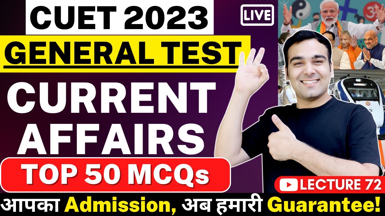 CUET 2023 | Current Affairs | TOP 50 Most Expected MCQs