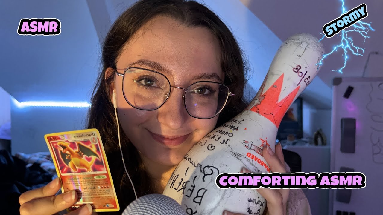 Comforting ASMR trigger assortment during a storm 🌩😴