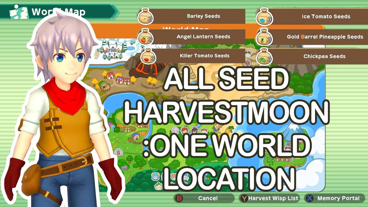 ALL SEED HARVEST MOON ONE WORLD LOCATION ( LOKASI SEMUA SEED DI HM OW) read the description!!