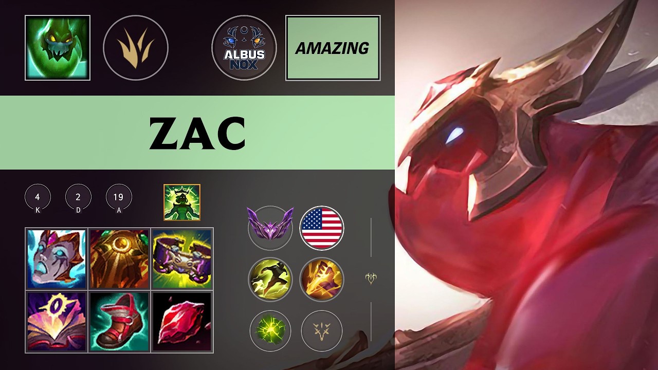 (ANX Amazing) Zac Jungle vs Hecarim - NA Master Patch 26.10