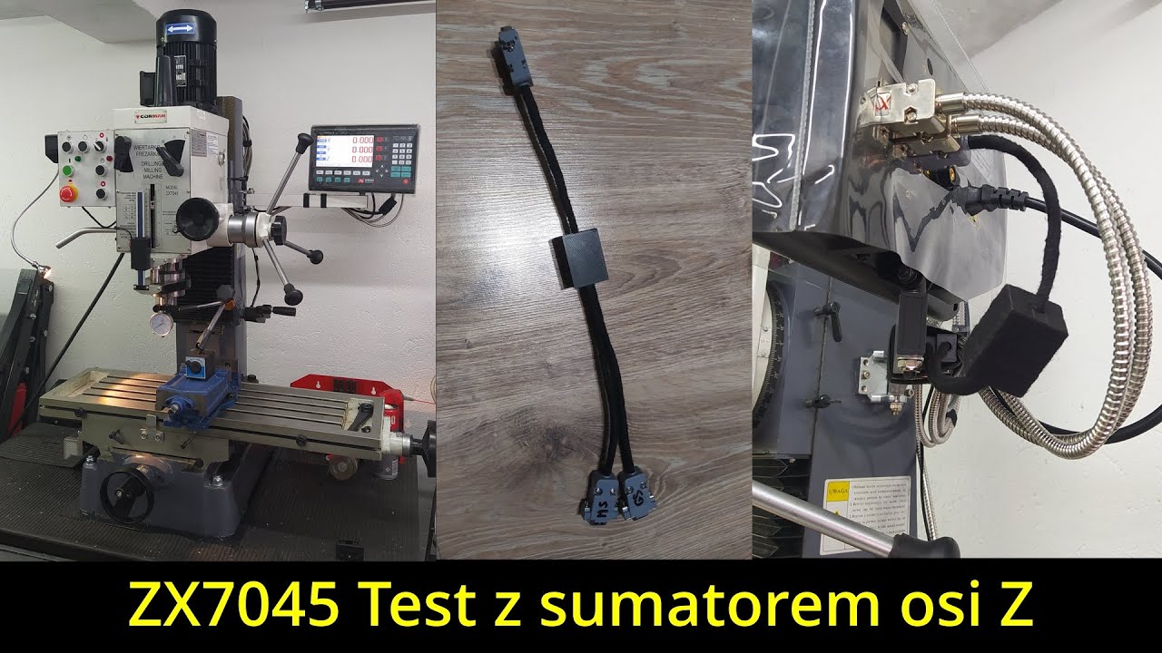 [Frezarka ZX7045] - Podwójne DRO osi Z. Test, ale nie do końca udany :(