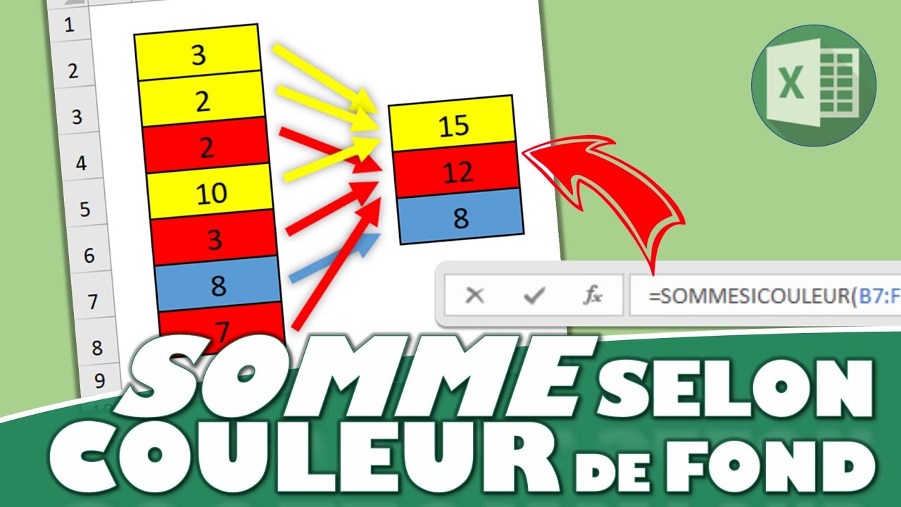 Comment réaliser une somme des cellules selon leur couleur sur Excel ? La fonction SOMMESICOULEUR()