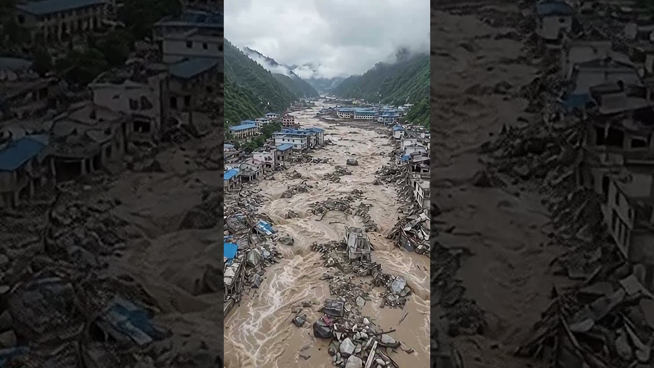 🇳🇵 Rasuwa, Nepal &mdash; A Devastating Scene from the Himalayas 🏔️🌧️ #rasuwagadhi #shorts