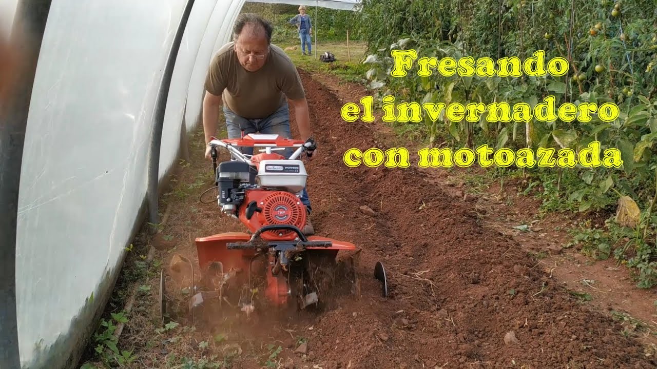 Fresando el invernadero con Motoazada #agrieuro