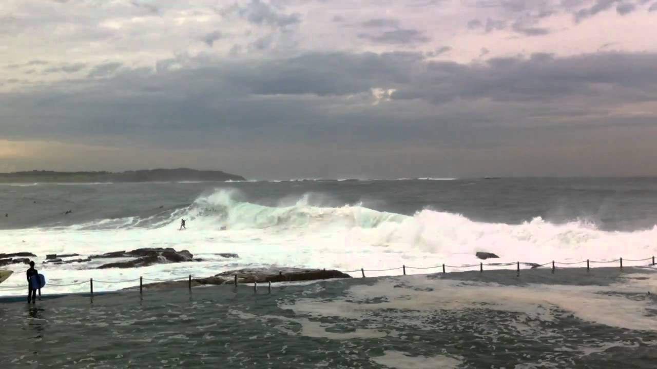 Two Surfers take on Dee Why Point Massive Waves - Sydney Australia - 2 May 2011
