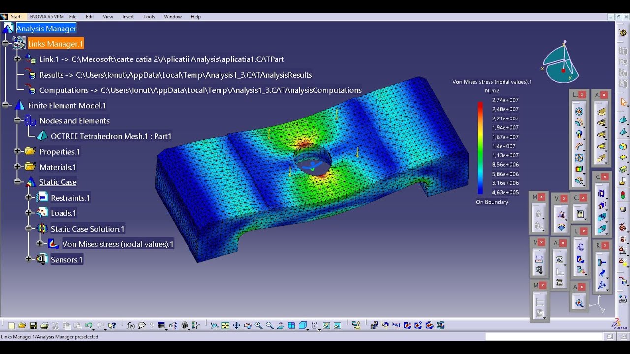 CATIA FEM Analysis of a support part 1