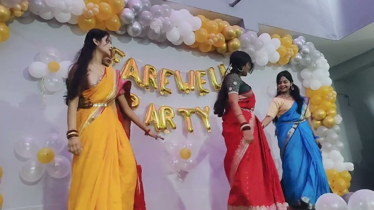 Farewell party dance by girls of class-8th 