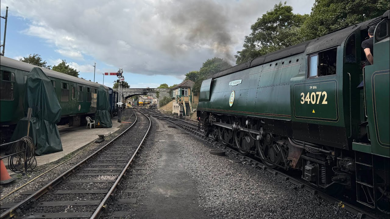 A VISIT TO THE SWANAGE RAILWAY. BASHING 34072