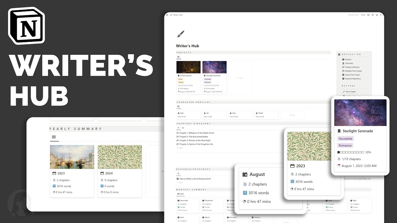 Notion Writer's Hub | Template Tour & Guide