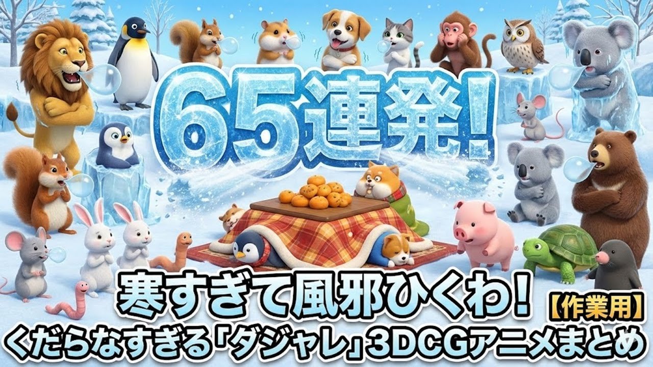 【65連発】寒すぎて風邪ひくわ！くだらなすぎる「ダジャレ＆オヤジギャグ」3DCGアニメまとめ【作業用】