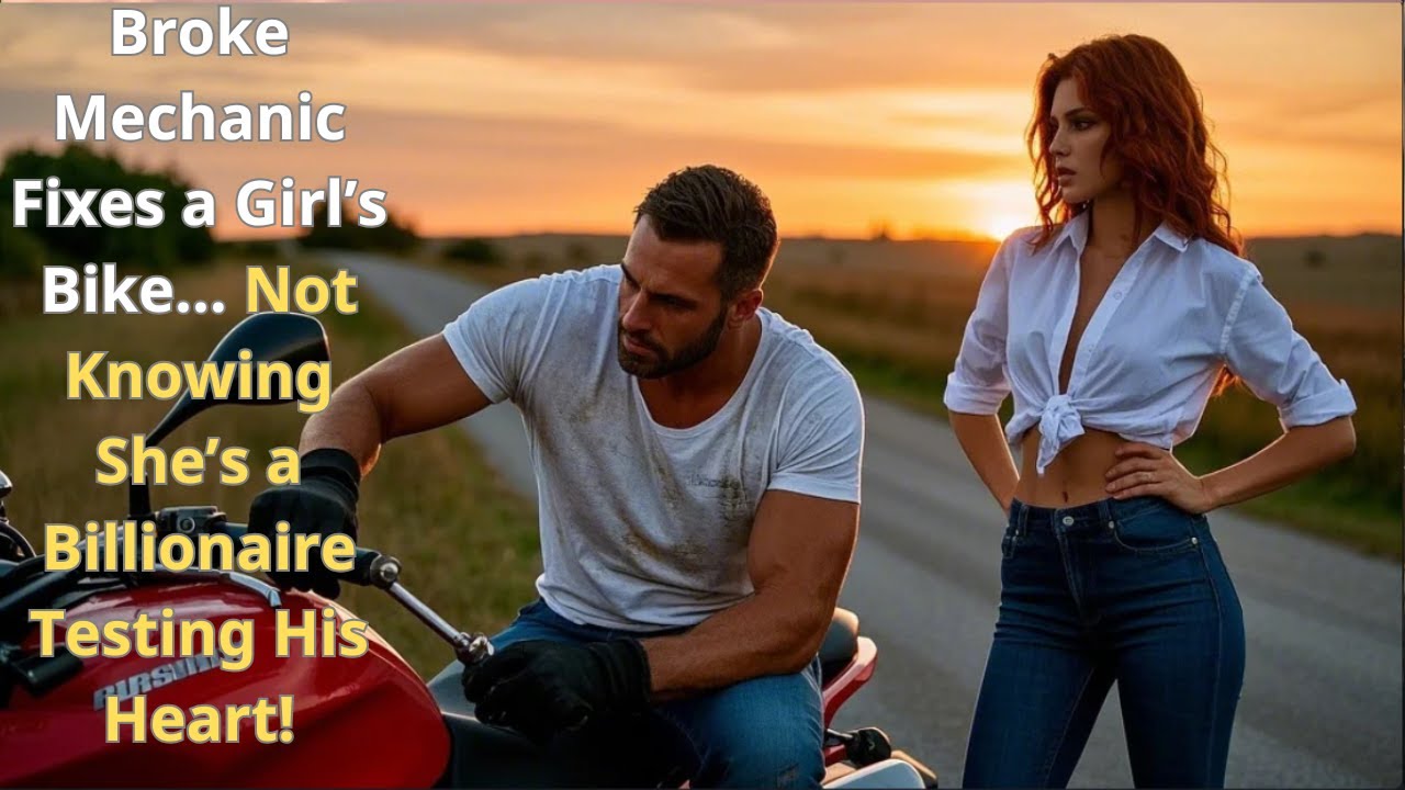 broke mechanic fixes a girl’s bike… not knowing she’s a billionaire testing his heart |