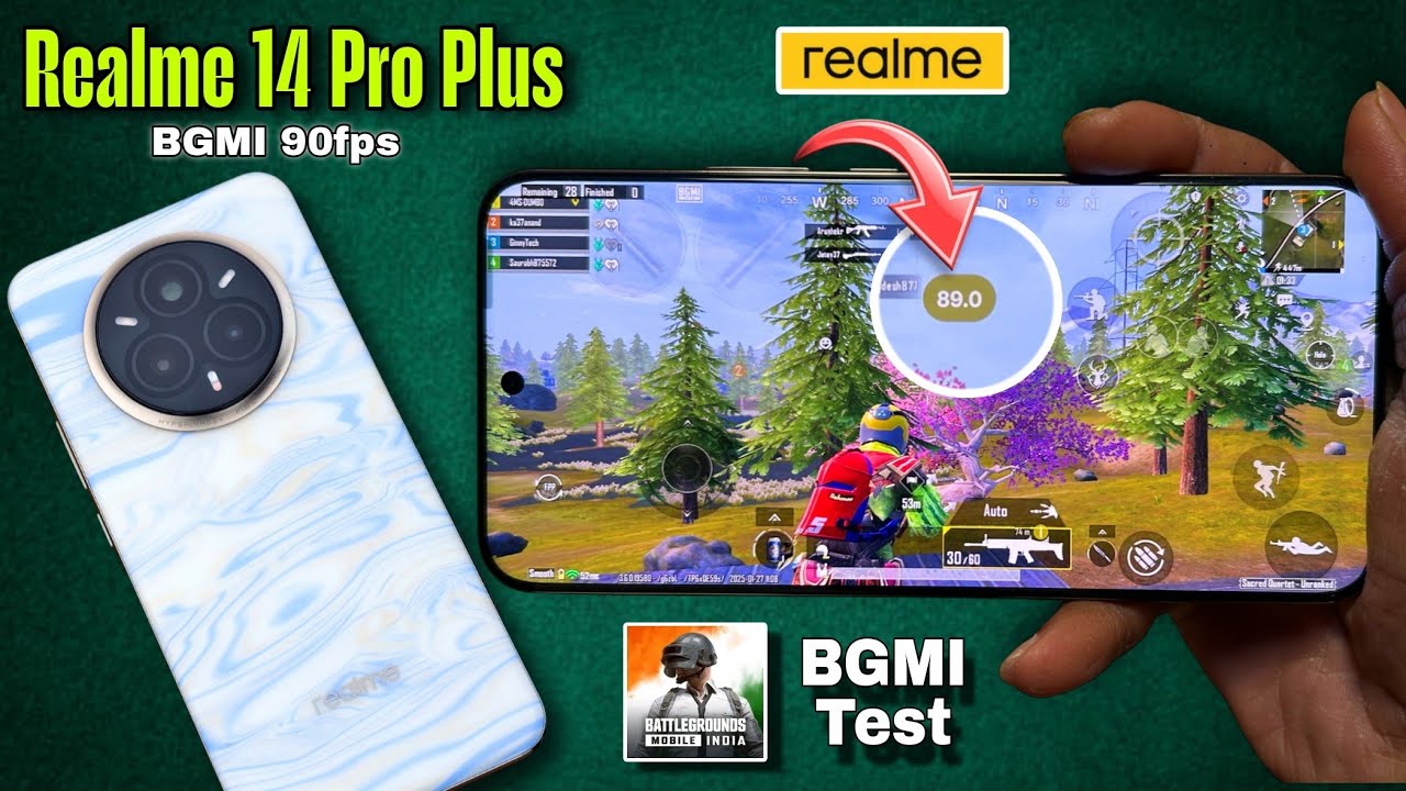 Realme 14 Pro Plus BGMI/PUBG 90fps Gaming Test With FPS Meter