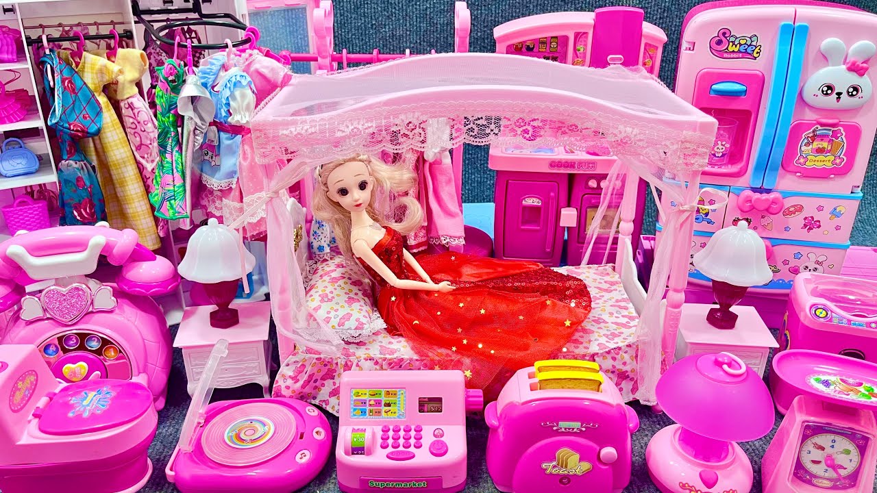 Toy asmr ❤️ Barbie Princess Bedroom, Furniture Play Set ASMR Satisfying with Unboxing | Review Toys