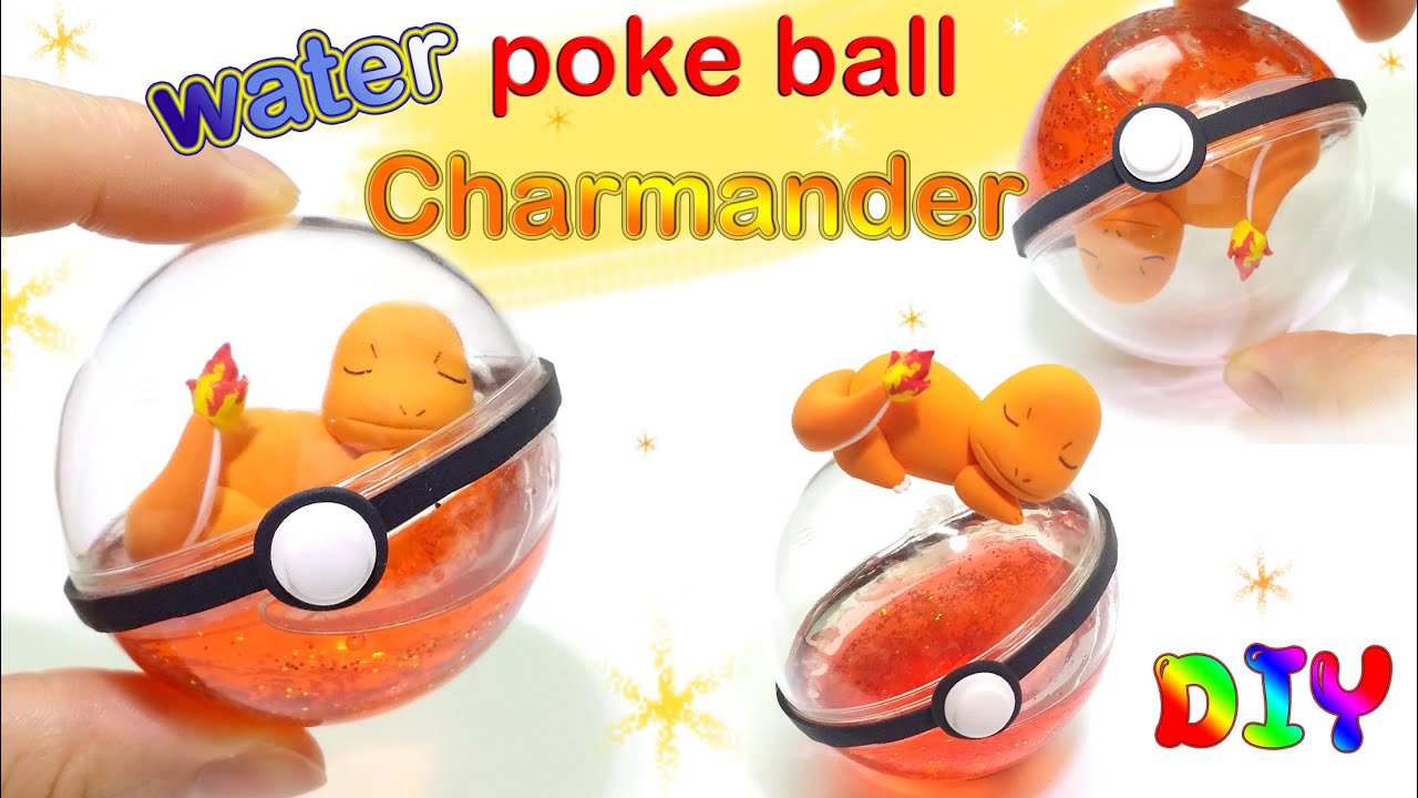 [DIY water poke ball charmander ]워터 포켓볼 속 잠자는 파이리 만들기    how to make charmander in water poke ball