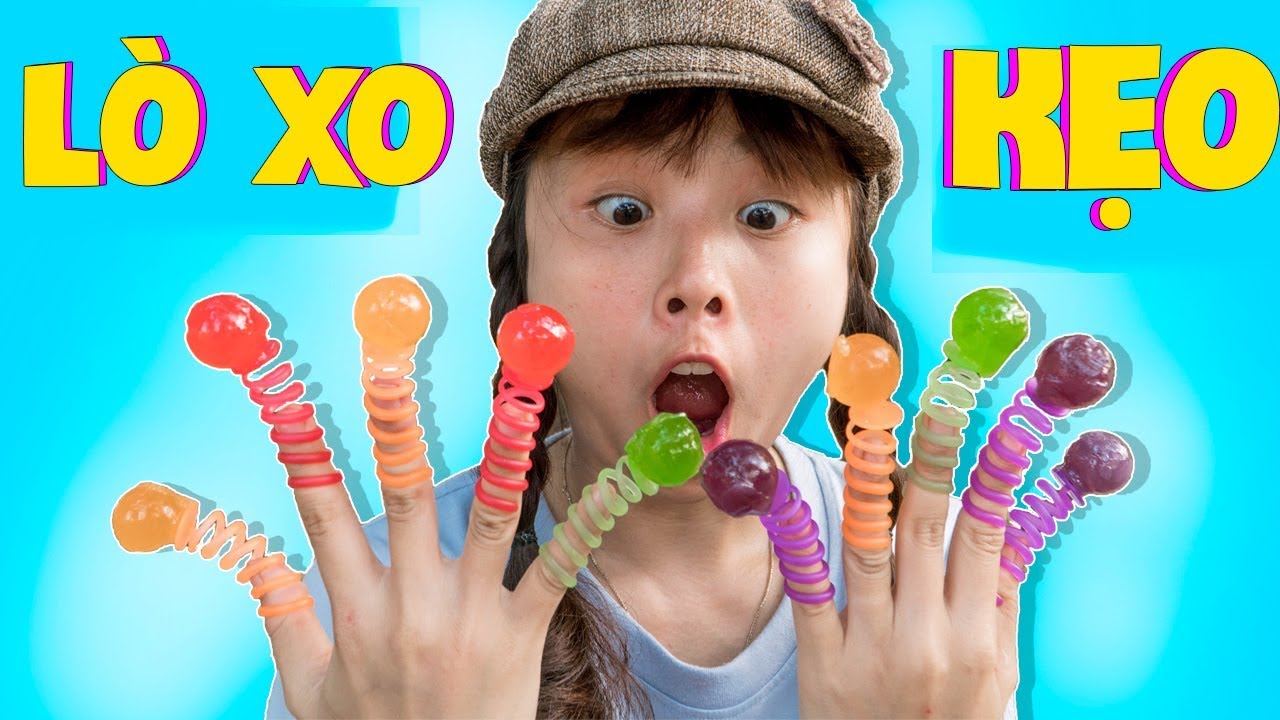 100% Nhí Nhố - Chị Hằng Ăn Kẹo Mút Lò Xo Sắc Màu ❤ KN CHENO Chị Hằng