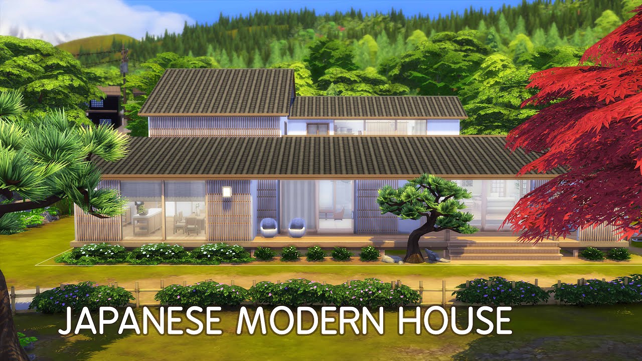 Japanese Modern House | The Sims 4 Snowy Escape | No CC | Stop Motion Build