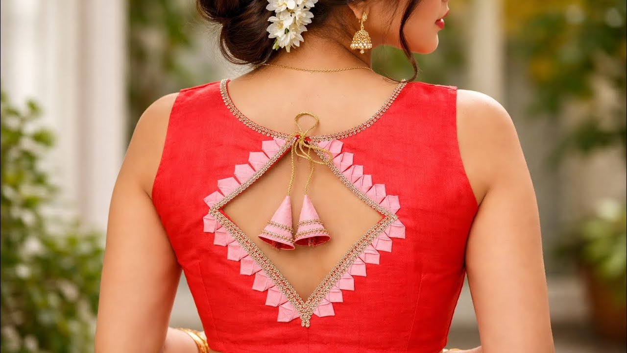 New model blouse back design 2026.cutting and stitching video 