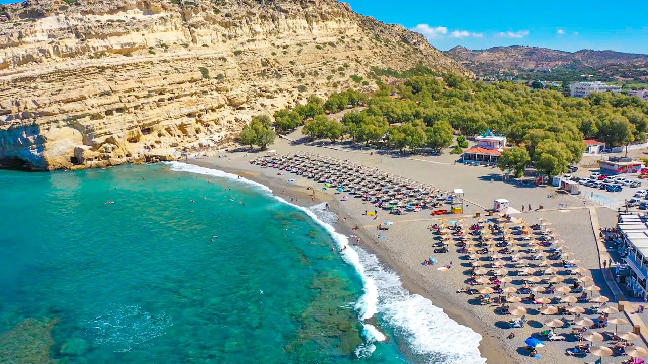 Matala Heraklion  Crete Greece 4K
