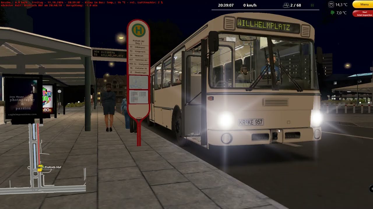 Omsi 2 | BBS | Steam Edition | MB O305 Bahnbus | White | Krefath Map | Brttrainz | Fictive Map | DE