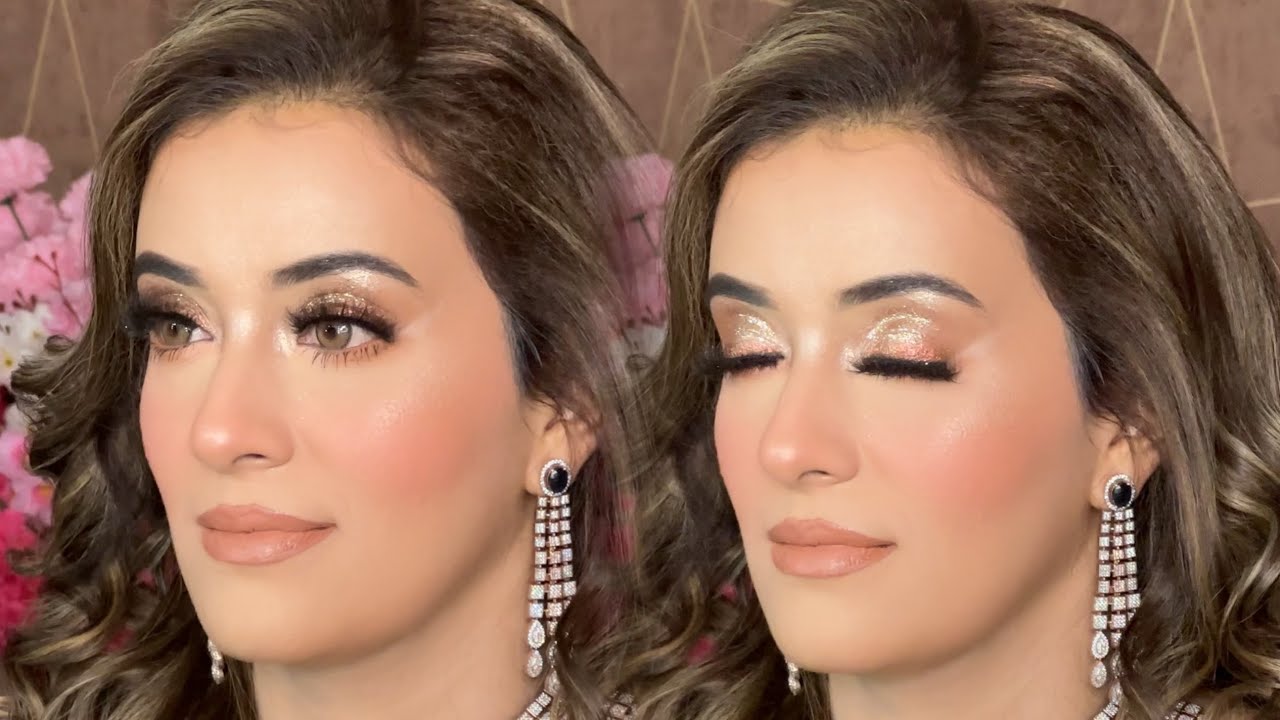 Step by step Glamorous Engagement bridal makeup Tutorial by @Manveen Makeovers | #bridalmakeup