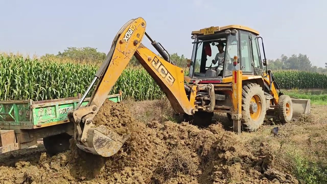 JCB tractor loading জিসিবি ট্রাক্টর লোডিং #jcb 