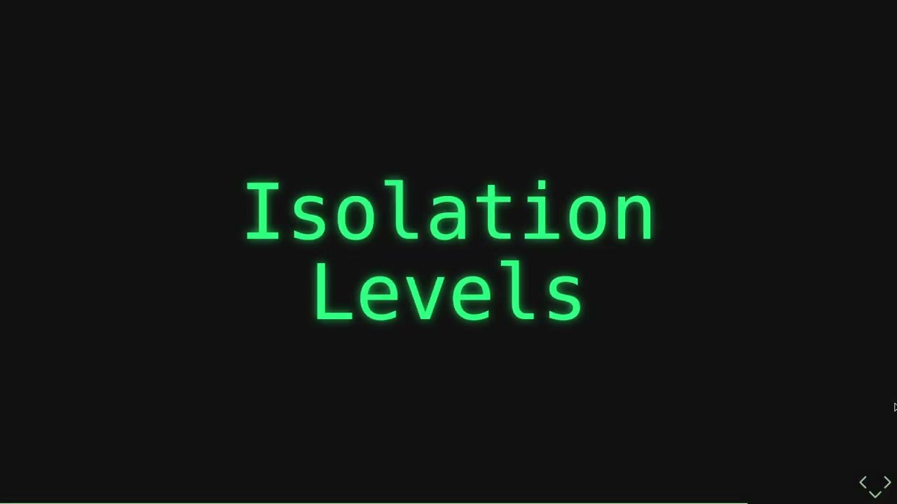 Overview of Database Isolation