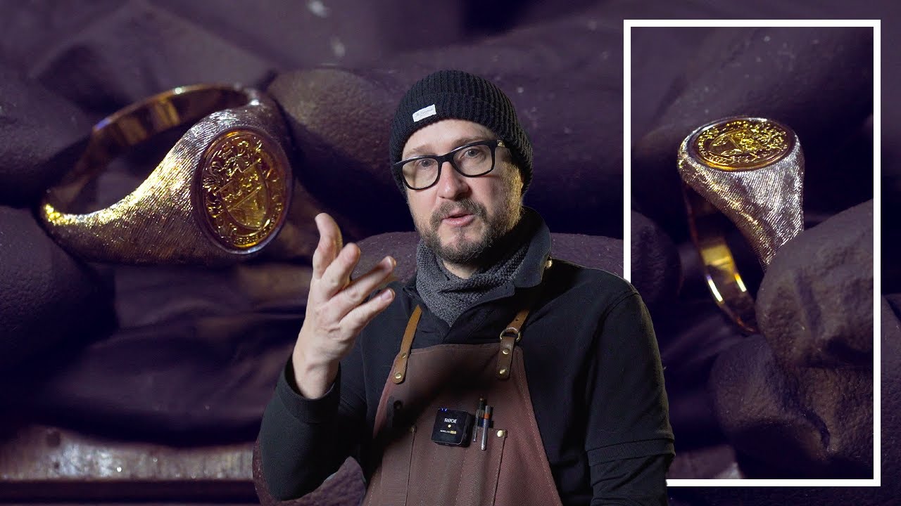 Handmade Bi-colour Textured Signet Ring | Jewellery Making Tutorial | Goldsmith's Workshop Secrets