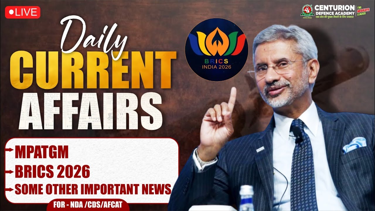 15th JANUARY 2026 Current Affairs | Daily Current Affairs Important Question for NDA/CDS/AFCAT