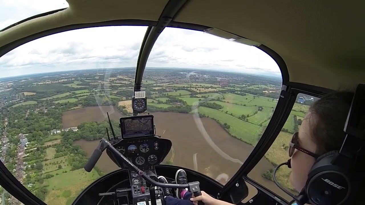 Elstree Helicopters Student Stella FIRST SOLO in Robinson R22 HIZZ with commentary from Capt White