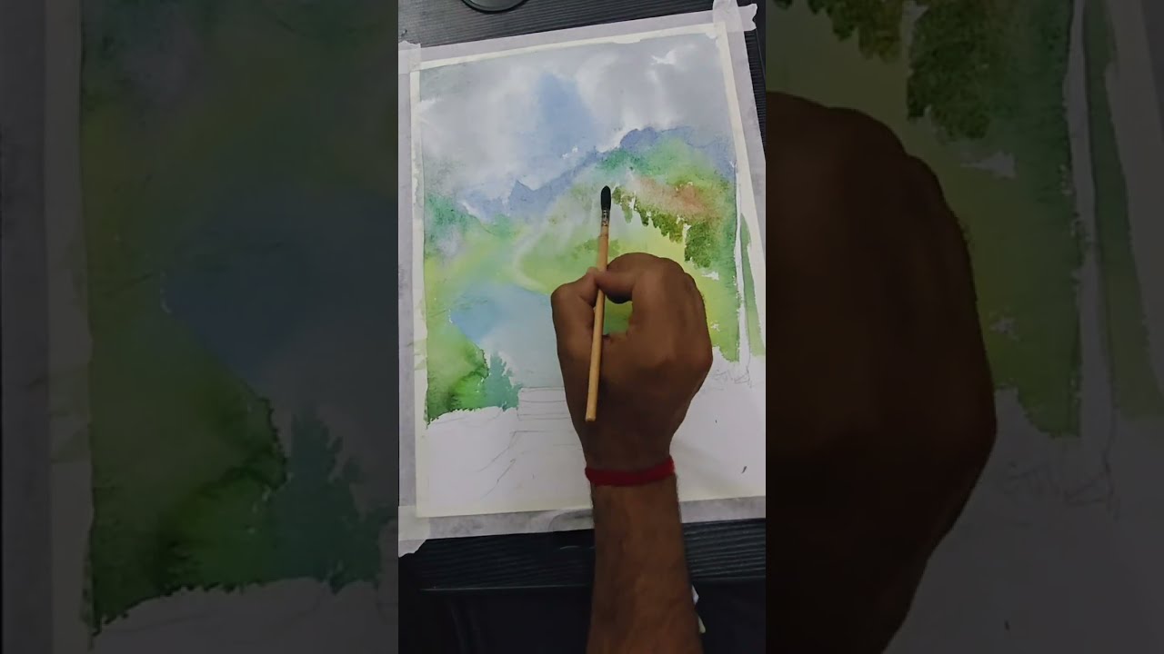 Watercolor painting kaise banaye #painting #watercolorart #nonfollowers 
