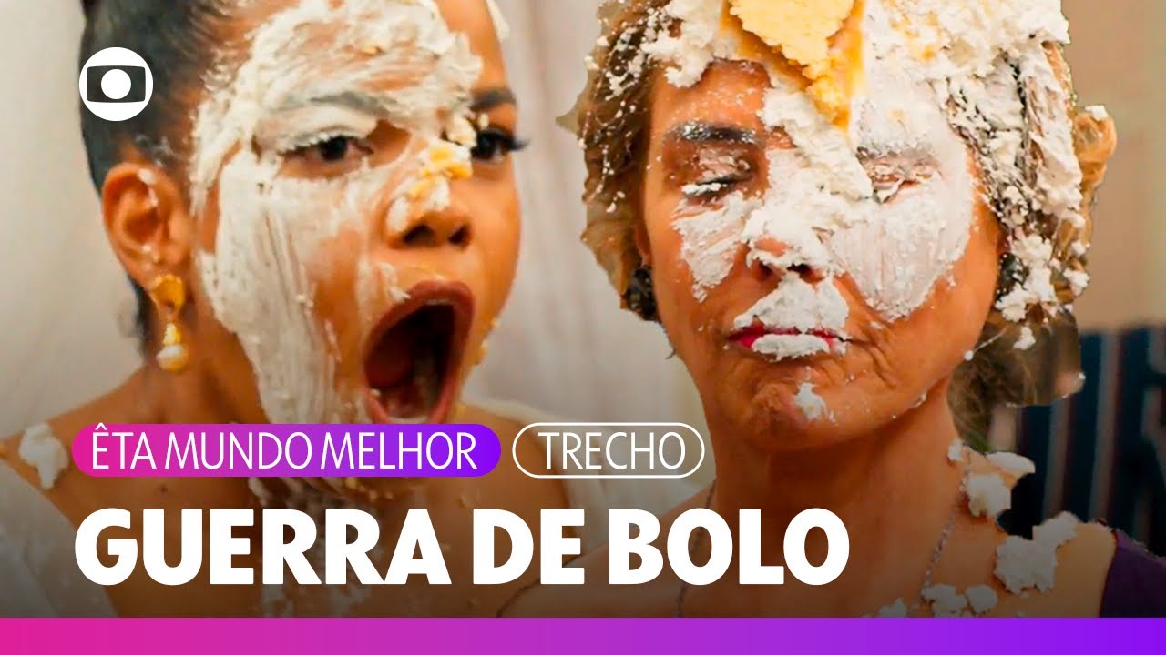 Zulma interrompe o casamento e os convidados reagem com guerra de bolo | Êta Mundo Melhor | TV Globo