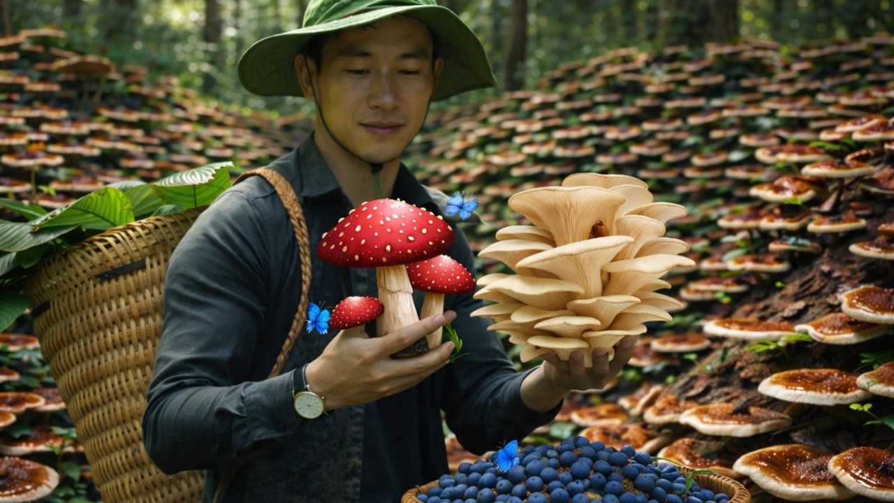CEO Trieu Khang and Micky Embark on a Thrilling Forest Adventure Harvesting Rare Mushrooms Together