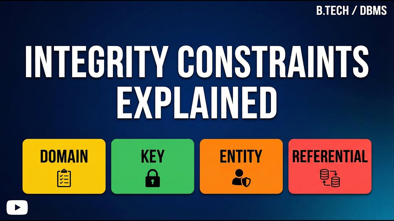 Integrity Constraints in DBMS | Domain, Key, Entity & Referential