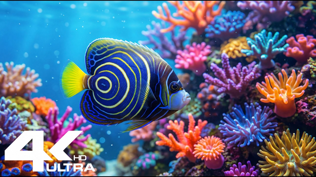 Relaxing Aquarium Animals 🐠 4K Tropical Fish & Coral Ambience