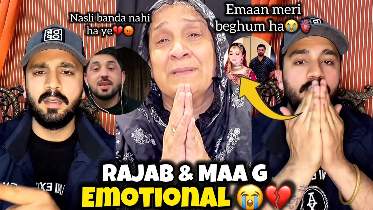 Rajab butt Emotional in live for family 😭Maa g , Emaan & ghazal videos💔Rajab expose mr patlu🙏🏻